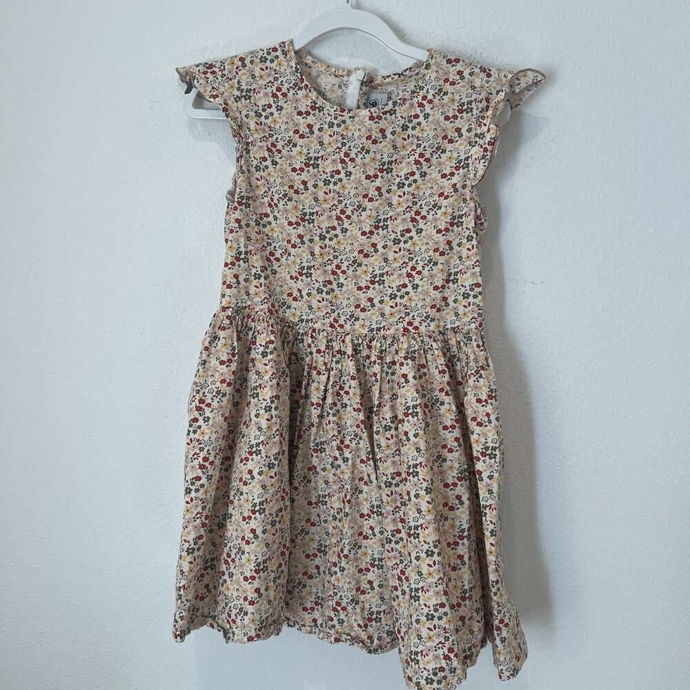 Petit Bateau Girls' Poplin Dress Floral Size 8 Years/128cm Party Casual School